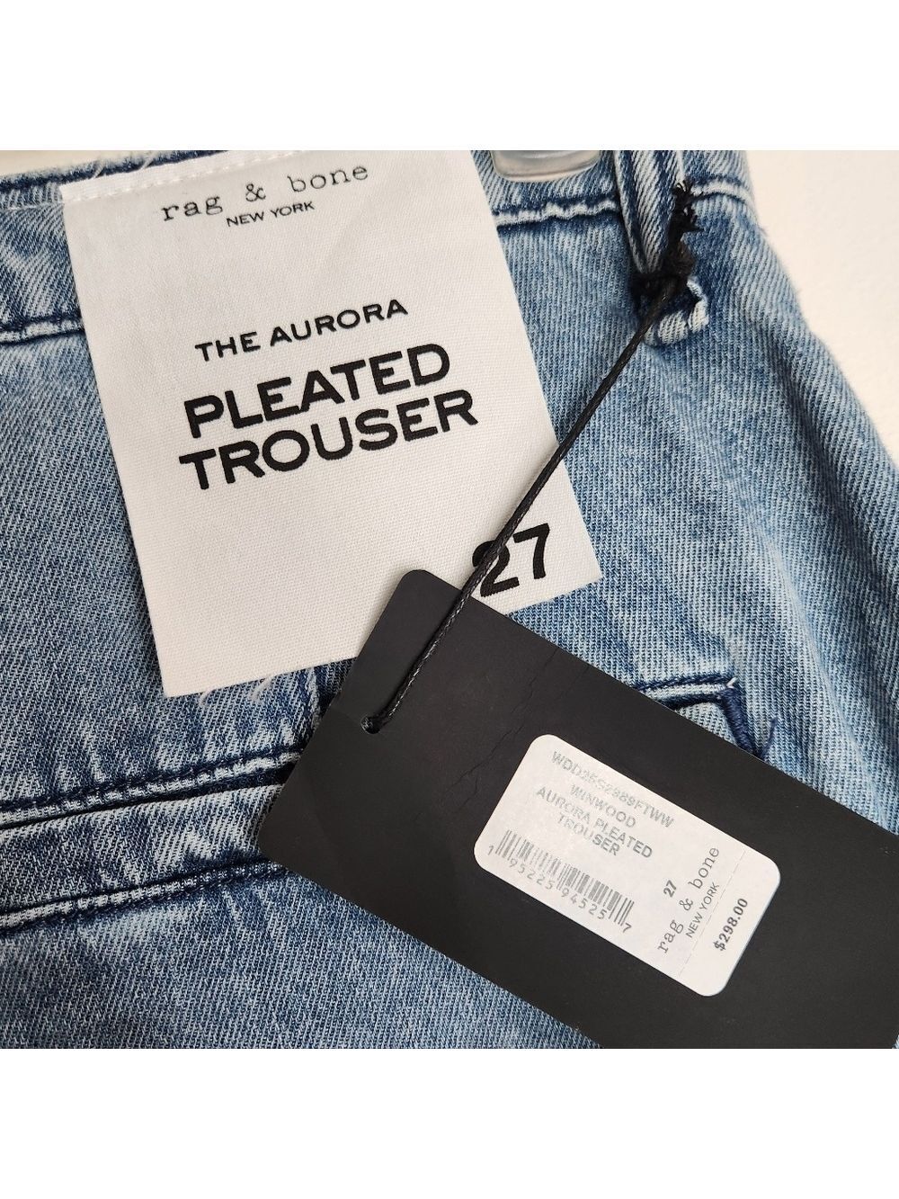 Rag & Bone The Aurora Pleated Trouser Jeans Size 27 X 31" L NWT - Picture 12 of 16